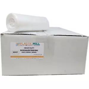 20-30 Gallon Garbage Bags, High Density: Clear, 8 Micron, 30x37, 500 Bags. - Picture 1 of 1