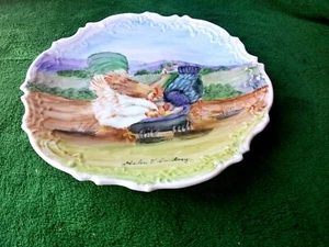 Vintage Hen Decorative Collectible Plate Japan Farm Country 9.5" - Imagen 1 de 3