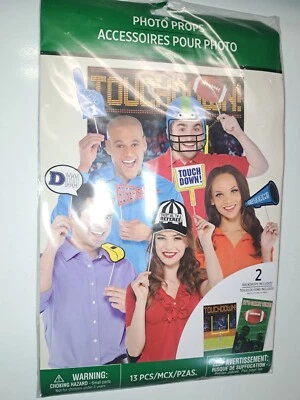 Kit de accesorios para cabina de fotos Super Bowl FÚTBOL fiesta 13 piezas telón de fondo escena set NUEVO Foto 1 de 4