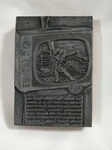 Vintage RCA Printing Letterpress Printers Block RCA TV Advertising Printing - Picture 1 of 6