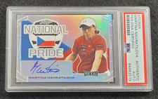 2016 MARTINA NAVRATILOVA Signed Leaf Trading Card-18 TIME TENNIS MAJOR CHAMP-PSA