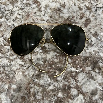 Vintage Bausch & Lomb Aviator 10K GF USA Wrap Ray Ban Sunglasses - Image 1 of 4