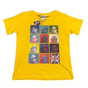 NEW Paddington 'Squares' Yellow T-Shirt Kids Age 1-2 Years - Picture 1 of 5