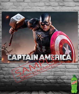 NEW For Captain America Fans Art Poster Banner Pro USA American Super hero - Picture 1 of 2