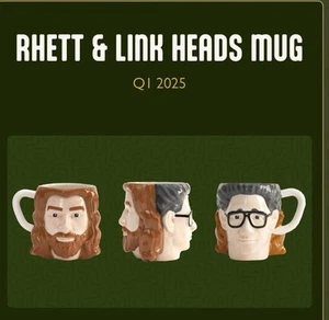 Tazza viso Rhett and Link Mythical Society NUOVA articolo Good Mythical Morning GMM Q1 - Foto 1 di 1
