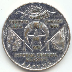 Toronto Canada,Masonic Medal 1930,AAONMS,Council Session,Peace,Es Selamu Aleikum - Picture 1 of 2