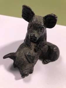 VINTAGE BRONZE SCHWEINE FIGUR METALLGUSS SITZEND LIEGEND POSEN TIER SKULPTUR - Bild 1 von 14