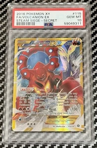 Pokemon XY Steam Siege # 109 Full Art Volcanion EX Secret Rare PSA 10 GEM MINT! - Picture 1 of 2