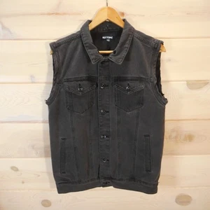 Chaleco Denim Hot Topic Desteñido Negro Para Hombre M Punk Grunge Gótico [Faltan Piezas] - Imagen 1 de 10