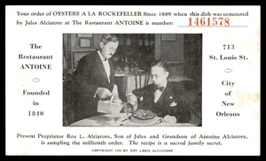 Postal restaurante Antoine ostras - Imagen 1 de 2