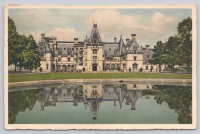 Vintage Linen Postcard Biltmore House & Gardens Front View NC - Image 1 of 2