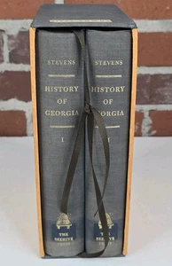 History of GEORGIA by William B. Stevens, 1972 2-Volume Set, GA, Illust Slipcase - Picture 1 of 16