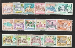1970 Bermuda Sc# 238-54 surcharged - QEII, Architecture. MH Cv$26.45 - Picture 1 of 1