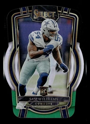 2022 Panini Select Black Green Prizm Die Cut Rookie #276 Sam Williams Cowboys - Image 1 of 2