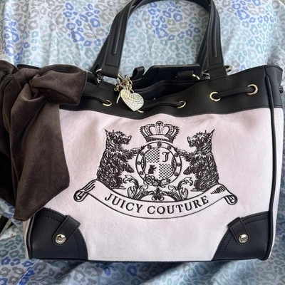 New Brown Pink Juicy Couture Purse Daydreamer Tote Bag Satchel Scottie Dog Y2K - Image 1 of 4