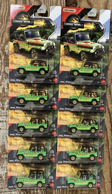 LOT 10 MATCHBOX JURASSIC WORLD REBIRTH JURASSIC PARK JEEP WRANGLER #18 - Image 1 of 4