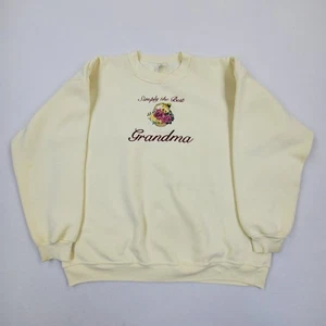 Vtg Wons Wear Womens Crew Sweatshirt XXL Embroidered BEST GRANDMA Made In USA  - Picture 1 of 12