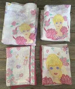 Ballerina Barbie 1995 Twin Sheets Set 1 Flat 1 Fitted 2 Pillowcases Dan River - Picture 1 of 7