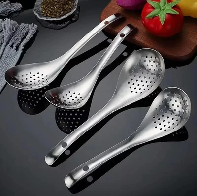 1pc Stainless Steel Strainer Skimmer Spoon – Perforated Kitchen Colander Scoop - Image 1 of 4