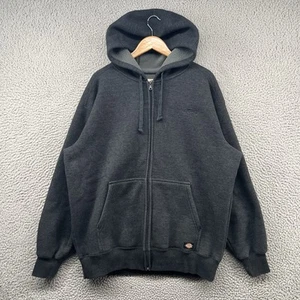 Dickies Zip Up Hoodie Mens Extra Large Grey Hooded Sweatshirt Jacket Thermal - Picture 1 of 11