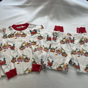 NWT Hanna Andersson Girls Boys Holiday Christmas Pajamas Sz 6/7 -120 Santa Train - Picture 1 of 6