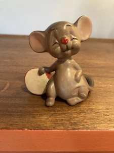Vintage Josef Originals Mouse Drum Bongos Village Figurine No Tag Closed Eyes - Picture 1 of 7