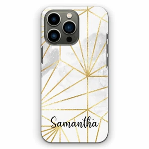 Personalised Phone Case For Motorola/OnePlus 7,8 Grey Marble Origami Hard Cover - Picture 1 of 11