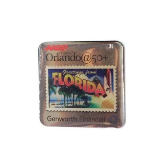 AARP Orlando @ 50 Plus Greetings From Florida Genworth Financial Pin Lapel - Picture 1 of 3