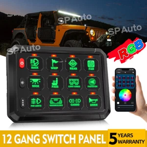 RGB 12 Gang Switch Panel LED Light Bar APP Bluetooth Relay System For Jeep Ford - Bild 1 von 12