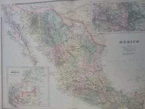 México Vera Cruz Ciudad de México Guadalajara Chihuahua Oaxaca 1895 Mapa Bradley - Imagen 1 de 4