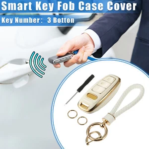 1 Set 3 Button Remote Keyless Key Fob Cover for Audi A6 A7 A8 2018-2022 White - Picture 1 of 7