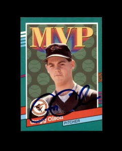 Gregg Olson Hand Signed 1990 Donruss MVP Baltimore Orioles Autograph - Picture 1 of 2