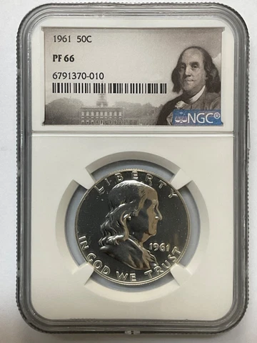 1961 FRANKLIN HALF DOLLAR 50C NGC PF 66 Cover