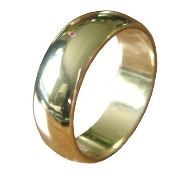 Nuevo anillo de alianza de boda enchapado en oro de 18 quilates para hombre de 6 mm talla 9 10 11 12 13 14 Foto 1 de 2
