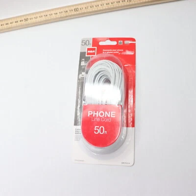 Audiovox 4 Wire WHT Line Cord White 50 ft. TP443WHN - Image 1 of 4