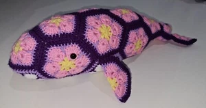 CROCHET WHALE African Flower Handmade in Australia Purple White Pink - Picture 1 of 12