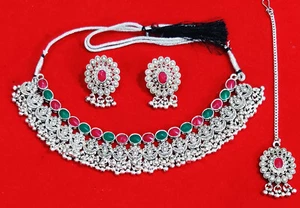 Tocado vintage con collar danza del vientre hippie joyería moda tribal Kuchi - Imagen 1 de 7