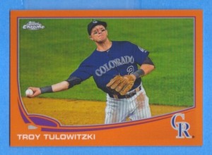2013 Topps Chrome Orange Refractor #52 Troy Tulowitzki Rockies
