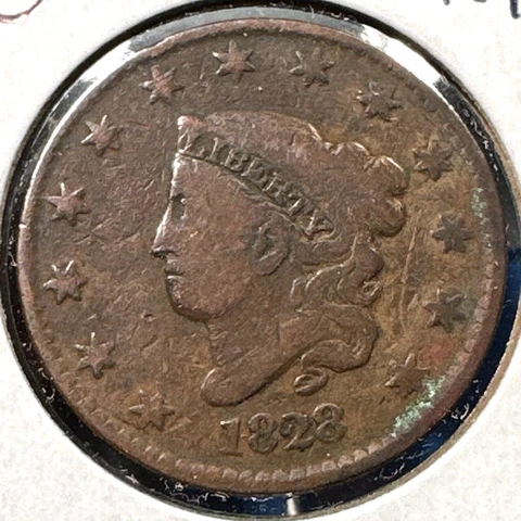 1828 1C Coronet Head Cent (74446) Cover
