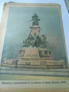 1897 Monument de saint Quentin ( 1557 ) Illustration Gravure - Picture 1 of 1