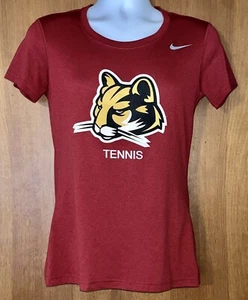 Nike Women’s Dri Fit Shirt Size Small Burgundy Tennis Cougar Mascot IU Kokomo IN - Picture 1 of 5