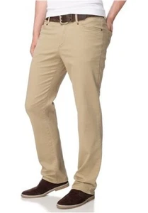 Pantalones de tela John F. Gee largos talla 98 para hombre Chono recto beige elástico L34 - Imagen 1 de 2