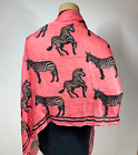 2 Chic Pink Scarf With Zebra Allover Print 72" x 29" New