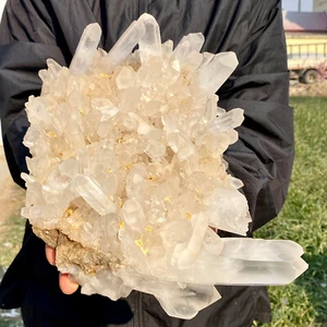 12LB A+++Large Natural white Crystal Himalayan quartz cluster /minerals Specim - Picture 1 of 12