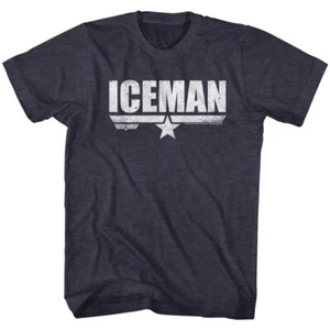 Top Gun Movie F14 Fighter Pilot ICEMAN Name Logo Men's T Shirt - Picture 1 of 5