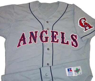 VTG AUTHENTIC 90's KYLE ABBOTT CALIFORNIA ANGELS MLB RUSSELL JERSEY 44 SEWN! - Image 1 of 4