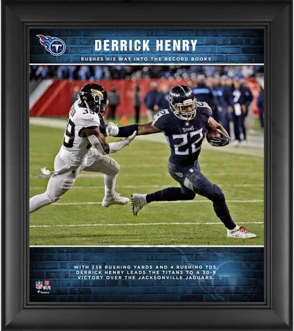 Derrick Henry Tennessee Titans Framed 15x17 Record Breaking Collage Cover