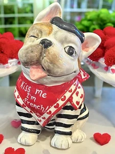 Blue Sky Clayworks Valentine’s KISS ME I’M FRENCH Bulldog Figurine 8” NEW - Picture 1 of 5