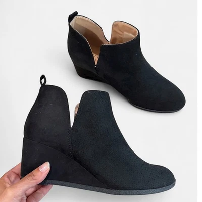 Botines de cuña para mujer Journee Collection Mylee punta redonda talla 8,5 Foto 1 de 4