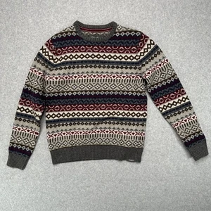 Suéter Eddie Bauer Para Hombres Fair Isle Talla S Mezcla de Lana Patrón Geométrico Cuello Redondo - Imagen 1 de 6